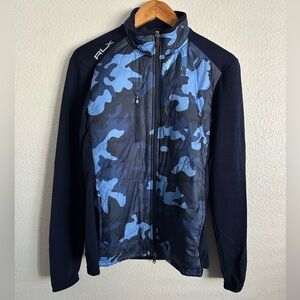 Polo Ralph Lauren RLX Golf Hybrid Navy Camo Zip Jacket Sport PWing Size Small